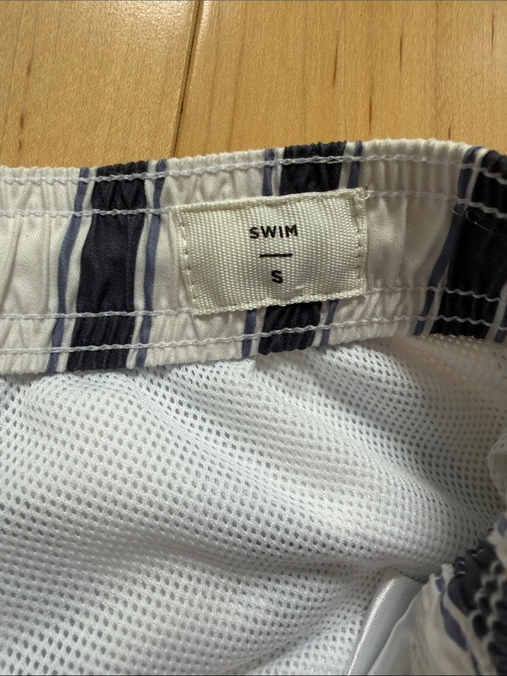 PacSun Men’s Navy & White Vertical Stripe Swim Shorts